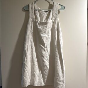 White Sleeveless Linen Dress